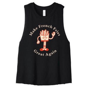 Funny Conservative Donald Trump Make French Fries Great Again Women's Racerback Cropped Tank