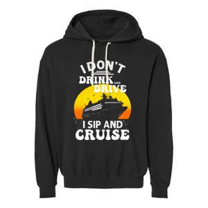 Funny Cruise Design For Women Cruise Vacation Boat Trip Garment-Dyed Fleece Hoodie