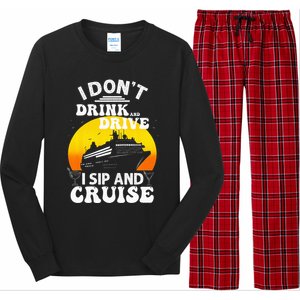 Funny Cruise Design For Women Cruise Vacation Boat Trip Long Sleeve Pajama Set