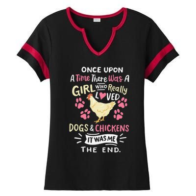 Funny Chicken Dog Lover For Women Farmer Ladies Halftime Notch Neck Tee