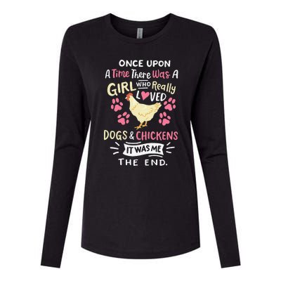 Funny Chicken Dog Lover For Women Farmer Womens Cotton Relaxed Long Sleeve T-Shirt