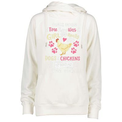 Funny Chicken Dog Lover For Women Farmer Womens Funnel Neck Pullover Hood