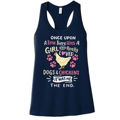 Funny Chicken Dog Lover For Women Farmer Women's Racerback Tank