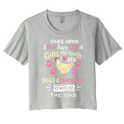 Funny Chicken Dog Lover For Women Farmer Women's Crop Top Tee