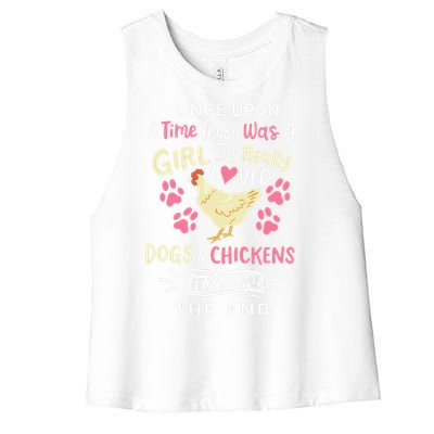 Funny Chicken Dog Lover For Women Farmer Women's Racerback Cropped Tank