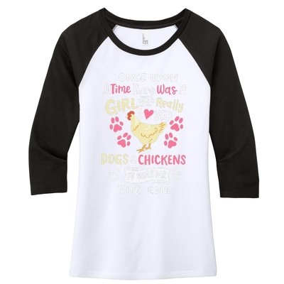 Funny Chicken Dog Lover For Women Farmer Women's Tri-Blend 3/4-Sleeve Raglan Shirt