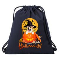 Funny Corgi Dog Spooky Halloween Drawstring Bag