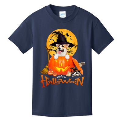 Funny Corgi Dog Spooky Halloween Kids T-Shirt