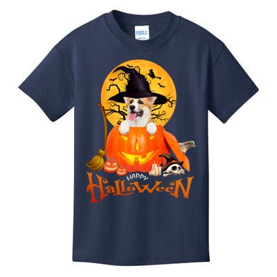 Funny Corgi Dog Spooky Halloween Kids T-Shirt