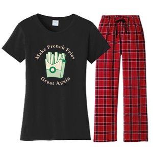 Funny Conservative Donald Trump Make French Fries Great Again Women's Flannel Pajama Set