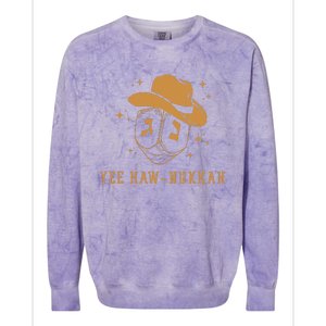 Funny Cowboy Dreidel Hanukkah Chanukah Yee Haw Nukkah Colorblast Crewneck Sweatshirt