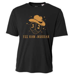 Funny Cowboy Dreidel Hanukkah Chanukah Yee Haw Nukkah Cooling Performance Crew T-Shirt