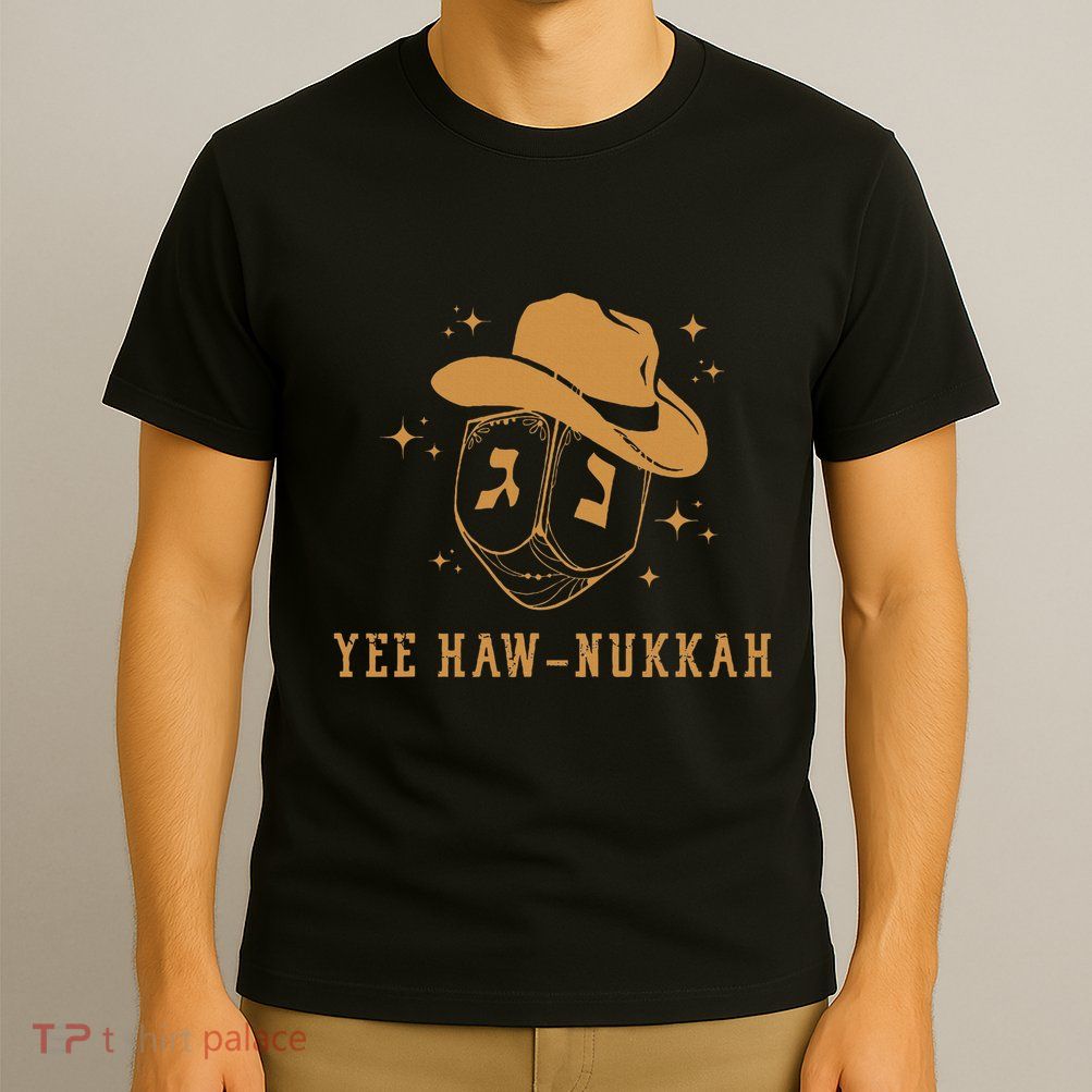 Funny Cowboy Dreidel Hanukkah Chanukah Yee Haw Nukkah T-Shirt
