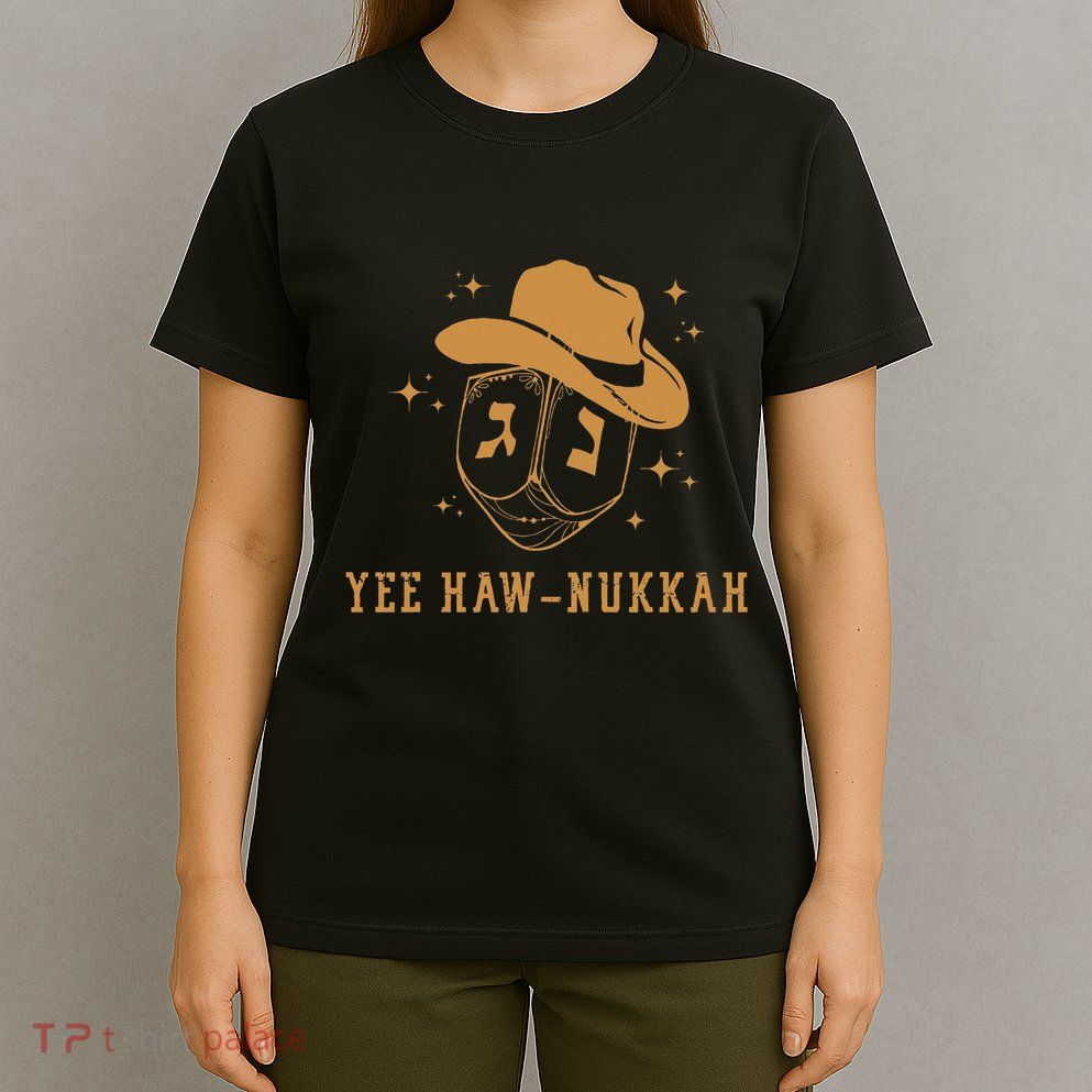 Funny Cowboy Dreidel Hanukkah Chanukah Yee Haw Nukkah T-Shirt