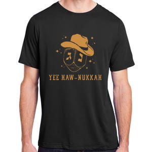 Funny Cowboy Dreidel Hanukkah Chanukah Yee Haw Nukkah Adult ChromaSoft Performance T-Shirt