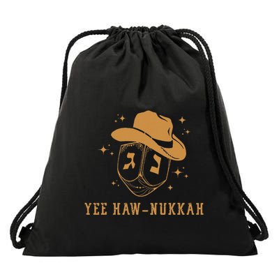 Funny Cowboy Dreidel Hanukkah Chanukah Yee Haw Nukkah Drawstring Bag