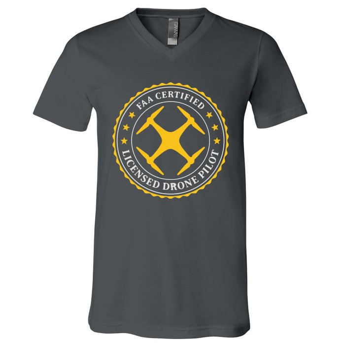 FAA Certified Drone Pilot V-Neck T-Shirt