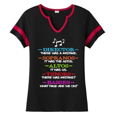 Funny Choir Director Soprano Alto Tenor Bass Show Choir Joke Ladies Halftime Notch Neck Tee