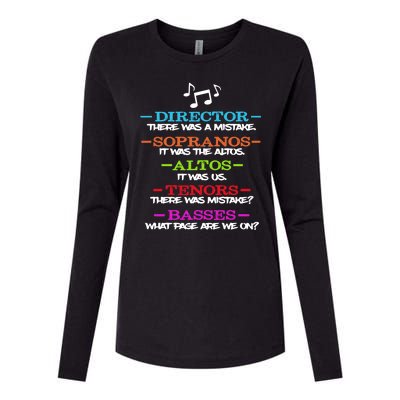 Funny Choir Director Soprano Alto Tenor Bass Show Choir Joke Womens Cotton Relaxed Long Sleeve T-Shirt