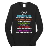 Funny Choir Director Soprano Alto Tenor Bass Show Choir Joke Long Sleeve Shirt