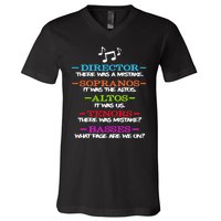 Funny Choir Director Soprano Alto Tenor Bass Show Choir Joke V-Neck T-Shirt