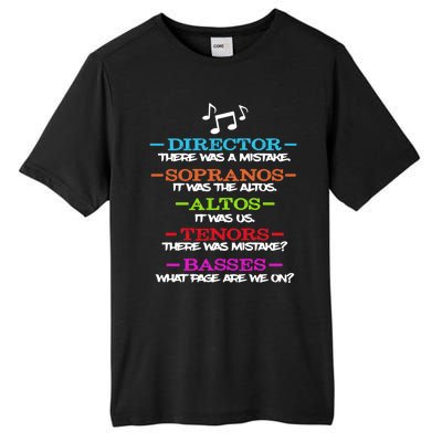 Funny Choir Director Soprano Alto Tenor Bass Show Choir Joke Tall Fusion ChromaSoft Performance T-Shirt