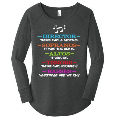 Funny Choir Director Soprano Alto Tenor Bass Show Choir Joke Women's Perfect Tri Tunic Long Sleeve Shirt