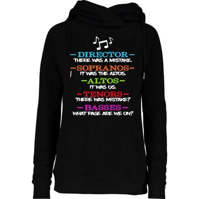 Funny Choir Director Soprano Alto Tenor Bass Show Choir Joke Womens Funnel Neck Pullover Hood