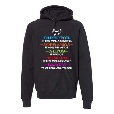 Funny Choir Director Soprano Alto Tenor Bass Show Choir Joke Premium Hoodie