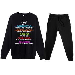 Funny Choir Director Soprano Alto Tenor Bass Show Choir Joke Premium Crewneck Sweatsuit Set