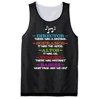 Funny Choir Director Soprano Alto Tenor Bass Show Choir Joke Mesh Reversible Basketball Jersey Tank