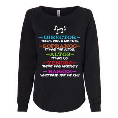 Funny Choir Director Soprano Alto Tenor Bass Show Choir Joke Womens California Wash Sweatshirt