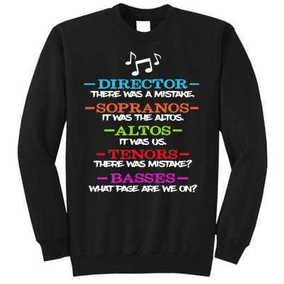 Funny Choir Director Soprano Alto Tenor Bass Show Choir Joke Tall Sweatshirt