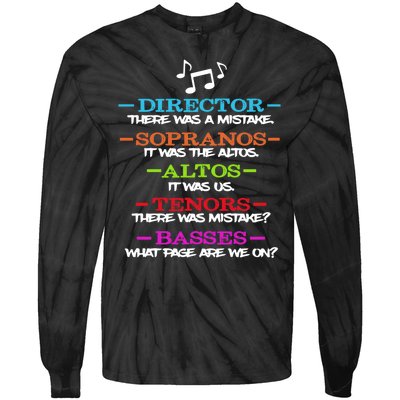 Funny Choir Director Soprano Alto Tenor Bass Show Choir Joke Tie-Dye Long Sleeve Shirt