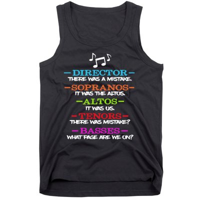 Funny Choir Director Soprano Alto Tenor Bass Show Choir Joke Tank Top