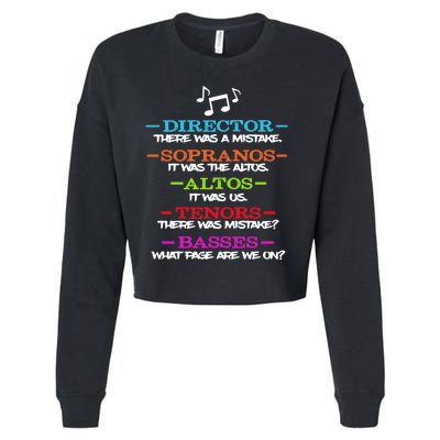 Funny Choir Director Soprano Alto Tenor Bass Show Choir Joke Cropped Pullover Crew