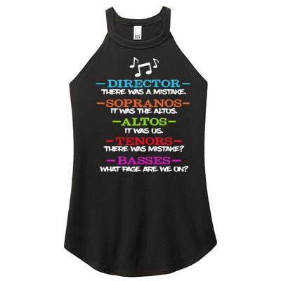 Funny Choir Director Soprano Alto Tenor Bass Show Choir Joke Women's Perfect Tri Rocker Tank