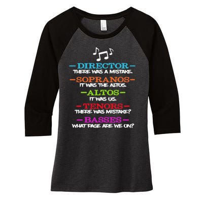 Funny Choir Director Soprano Alto Tenor Bass Show Choir Joke Women's Tri-Blend 3/4-Sleeve Raglan Shirt