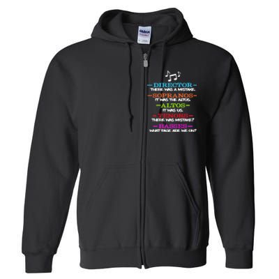 Funny Choir Director Soprano Alto Tenor Bass Show Choir Joke Full Zip Hoodie