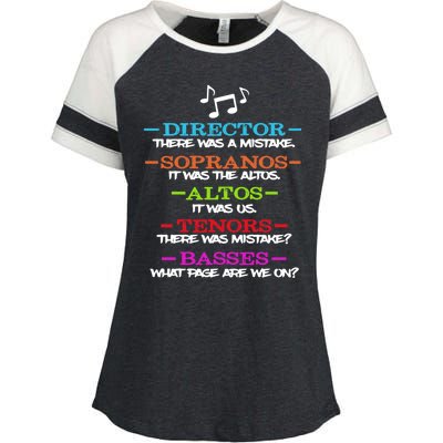 Funny Choir Director Soprano Alto Tenor Bass Show Choir Joke Enza Ladies Jersey Colorblock Tee