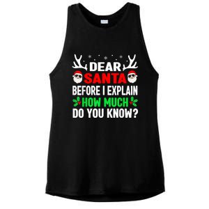 Funny Christmas Dear Santa I Can Explain Ladies PosiCharge Tri-Blend Wicking Tank