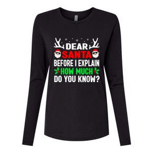 Funny Christmas Dear Santa I Can Explain Womens Cotton Relaxed Long Sleeve T-Shirt