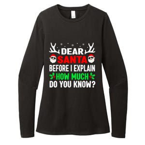 Funny Christmas Dear Santa I Can Explain Womens CVC Long Sleeve Shirt