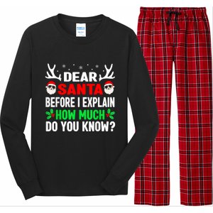 Funny Christmas Dear Santa I Can Explain Long Sleeve Pajama Set