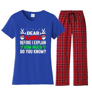 Funny Christmas Dear Santa I Can Explain Women's Flannel Pajama Set