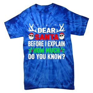 Funny Christmas Dear Santa I Can Explain Tie-Dye T-Shirt