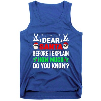 Funny Christmas Dear Santa I Can Explain Tank Top