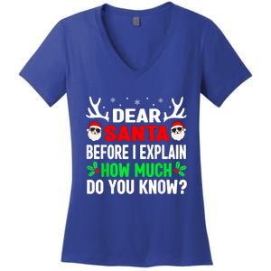 Funny Christmas Dear Santa I Can Explain Women's V-Neck T-Shirt