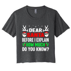 Funny Christmas Dear Santa I Can Explain Women's Crop Top Tee