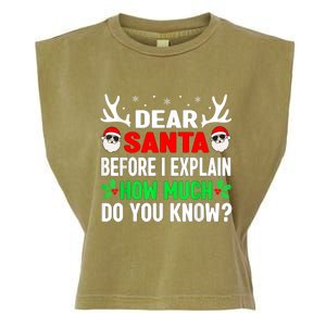 Funny Christmas Dear Santa I Can Explain Garment-Dyed Women's Muscle Tee